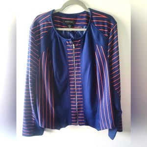 Ashley Stewart Women's Blue/Orange Plus Size Jacket 22/24